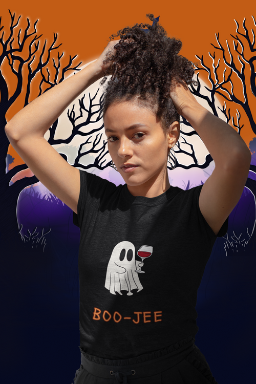 Boo-Jee Ghost T-Shirt, Fun Halloween Tee, Cute Graphic Shirt, Unisex Cotton Tee, Casual Fall Apparel